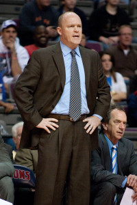 Dec 30, 2012; Auburn Hills, MI, USA; Milwaukee Bucks head coach Scott  Skiles during the third quarter against the Detroit Pistons at The Palace. Pistons won 96-94. Mandatory Credit: Tim Fuller-USA TODAY Sports