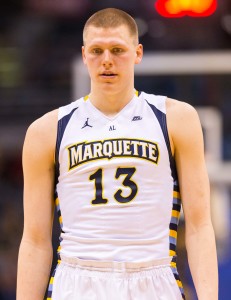 Mar 1, 2016; Milwaukee, WI, USA; Marquette Golden Eagles forward Henry Ellenson (13) during the game against the Georgetown Hoyas at BMO Harris Bradley Center. Marquette won 88-87. Mandatory Credit: Jeff Hanisch-USA TODAY Sports