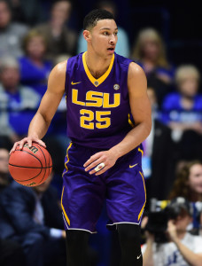 Mar 12, 2016; Nashville, TN, USA; LSU Tigers forward Ben Simmons (25) dribbles the ball in the first half against the Texas A&M Aggies during the SEC conference tournament at Bridgestone Arena. Mandatory Credit: Christopher Hanewinckel/ USA TODAY Sports Images