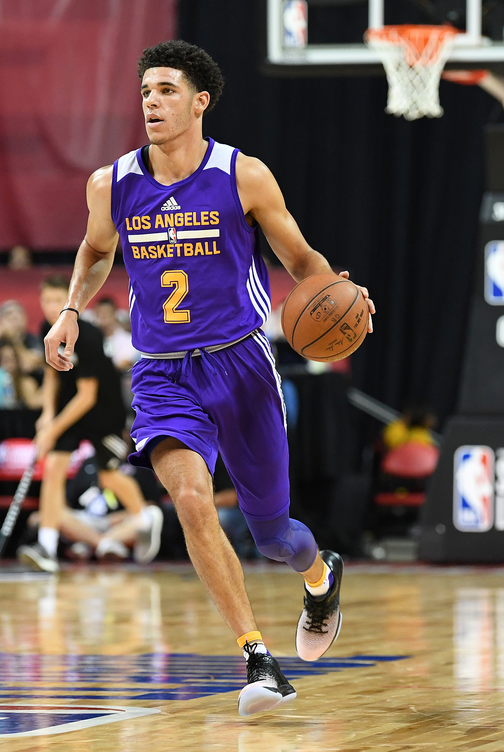  Lonzo Ball Los Angeles Lakers Black Vertical Name and