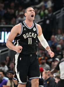 Milwaukee, USA. 02nd July, 2021. The Milwaukee Bucks' Brook Lopez